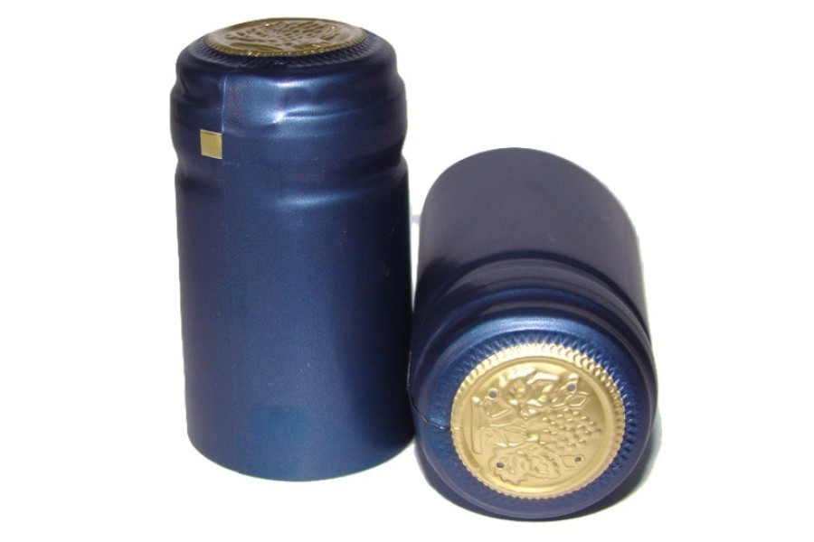 Termokapsle 28,5-30,8x55 mm modrá 3006, zlatý top obrázek