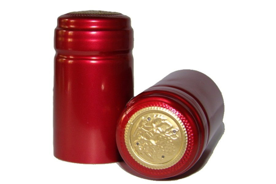Termokapsle 28,5-30,8x55 mm červená 4004,  zlatý top obrázek