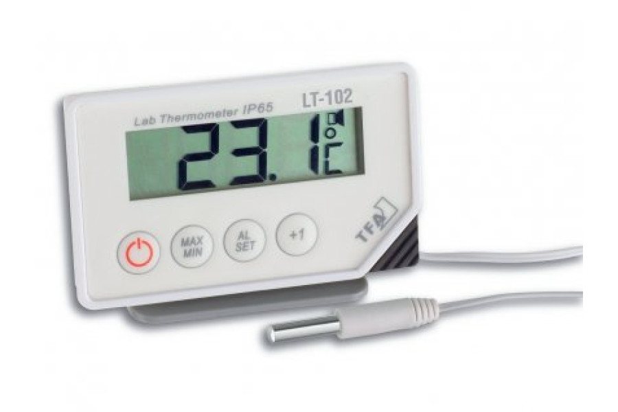 Laboratorní teploměr s teplotním čidlem+ alarm obrázek