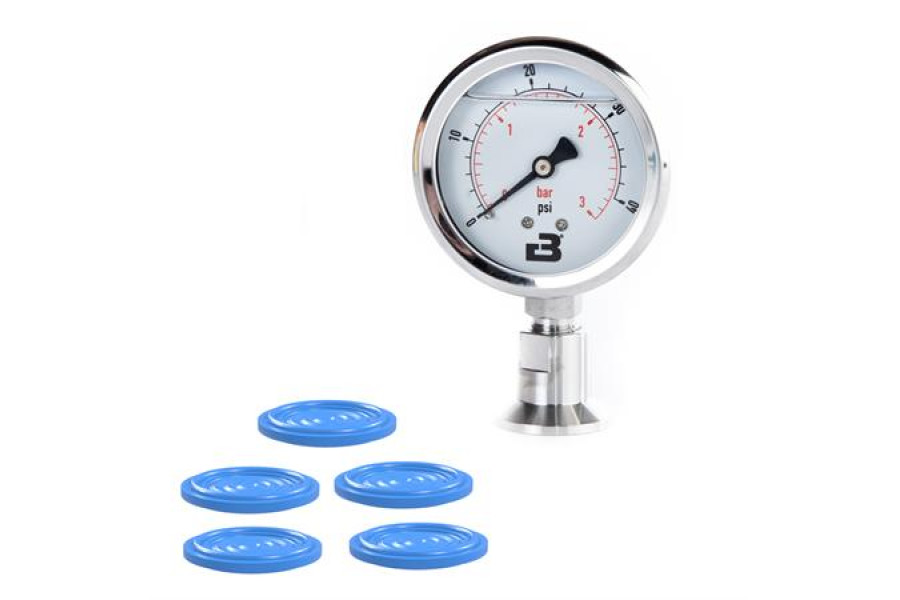 Brewtools analogový tlakový manometer s CLAMP koncovkou TC34 obrázek
