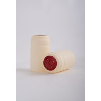 Termokapsle 28,5-30,8x55 mm krémová 1007, červený top - DOPRODEJ