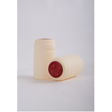 Termokapsle 28,5-30,8x55 mm krémová 1007, červený top - DOPRODEJ