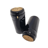 Termokapsle 28,5-30,8/5x65 mm, černá lesklá 509, zlatý top  - DOPRODEJ